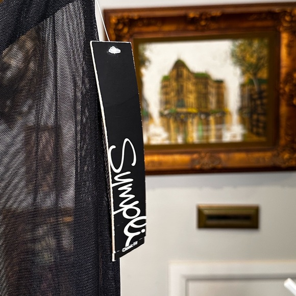 NWT Sympli Barely Pure Pant Black Sheer Mesh Wide Leg Layering Size 14 - Picture 5 of 9